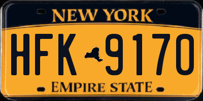 NY license plate HFK9170