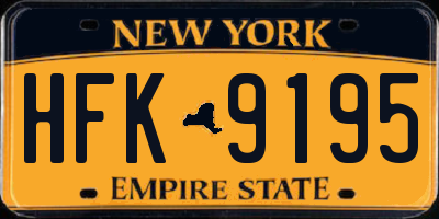 NY license plate HFK9195