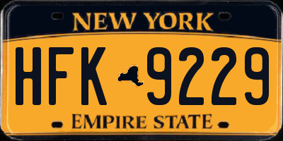 NY license plate HFK9229