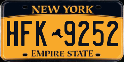 NY license plate HFK9252