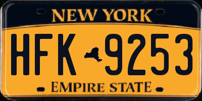 NY license plate HFK9253