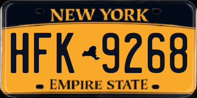 NY license plate HFK9268