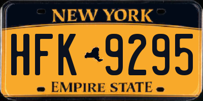 NY license plate HFK9295