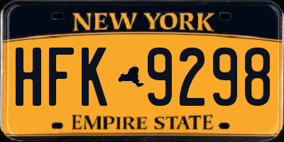 NY license plate HFK9298