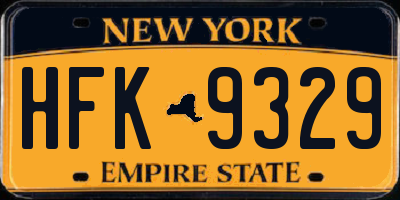 NY license plate HFK9329