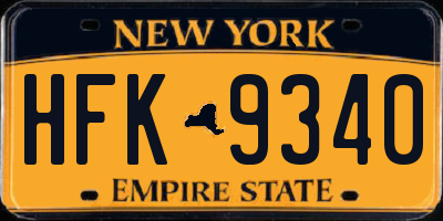 NY license plate HFK9340