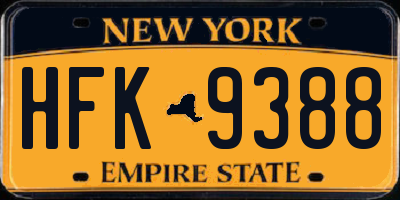 NY license plate HFK9388