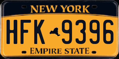 NY license plate HFK9396