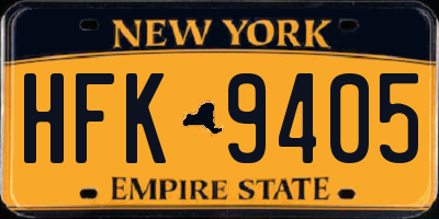 NY license plate HFK9405