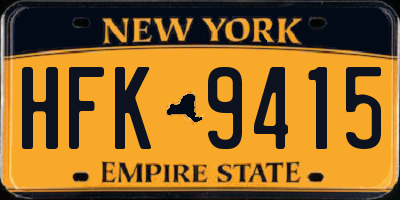 NY license plate HFK9415