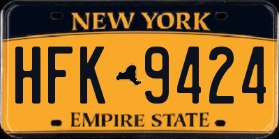 NY license plate HFK9424
