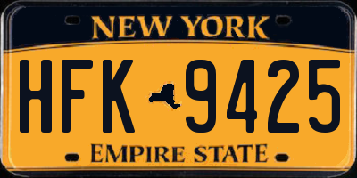NY license plate HFK9425