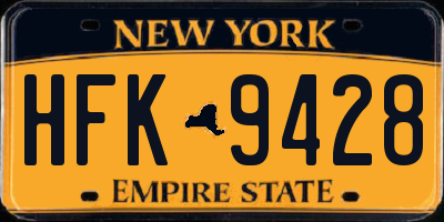 NY license plate HFK9428