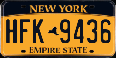 NY license plate HFK9436