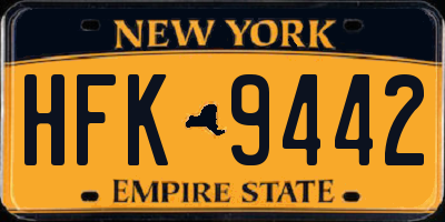 NY license plate HFK9442
