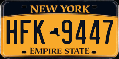 NY license plate HFK9447