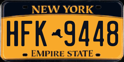 NY license plate HFK9448