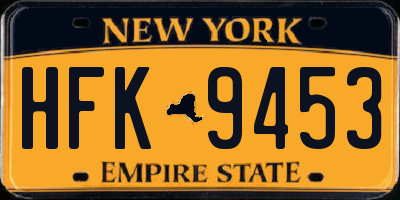 NY license plate HFK9453