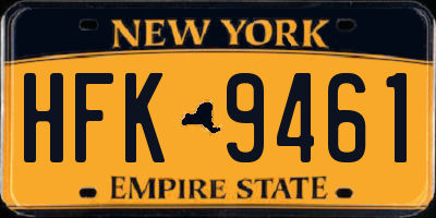 NY license plate HFK9461