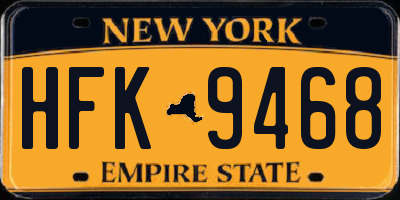 NY license plate HFK9468
