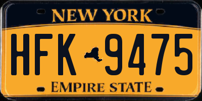 NY license plate HFK9475