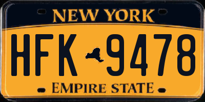 NY license plate HFK9478