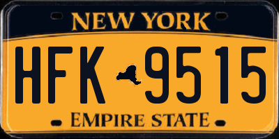 NY license plate HFK9515