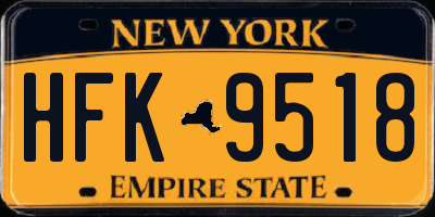 NY license plate HFK9518