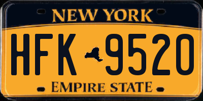 NY license plate HFK9520