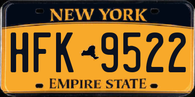 NY license plate HFK9522