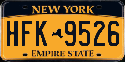 NY license plate HFK9526