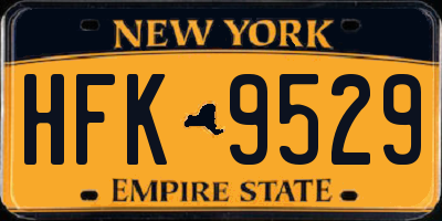 NY license plate HFK9529