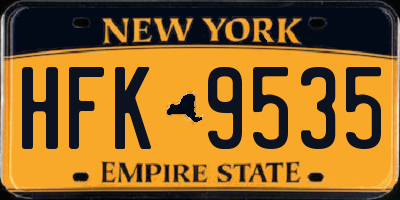 NY license plate HFK9535
