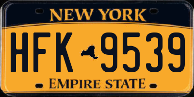 NY license plate HFK9539