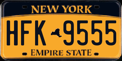 NY license plate HFK9555
