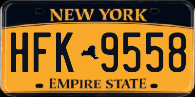 NY license plate HFK9558