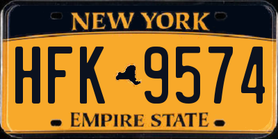 NY license plate HFK9574