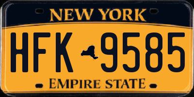 NY license plate HFK9585