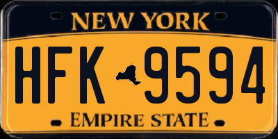 NY license plate HFK9594