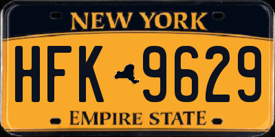 NY license plate HFK9629