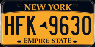 NY license plate HFK9630