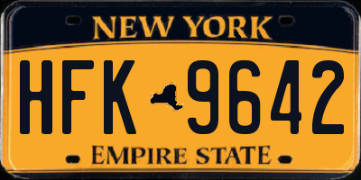 NY license plate HFK9642
