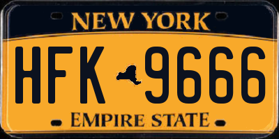 NY license plate HFK9666