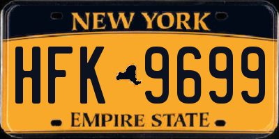 NY license plate HFK9699
