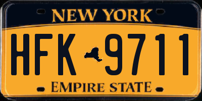 NY license plate HFK9711