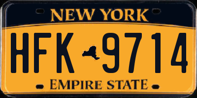 NY license plate HFK9714