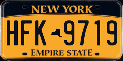 NY license plate HFK9719