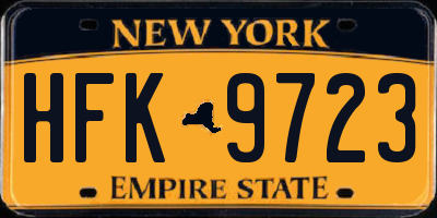 NY license plate HFK9723
