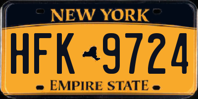 NY license plate HFK9724