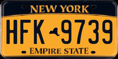 NY license plate HFK9739